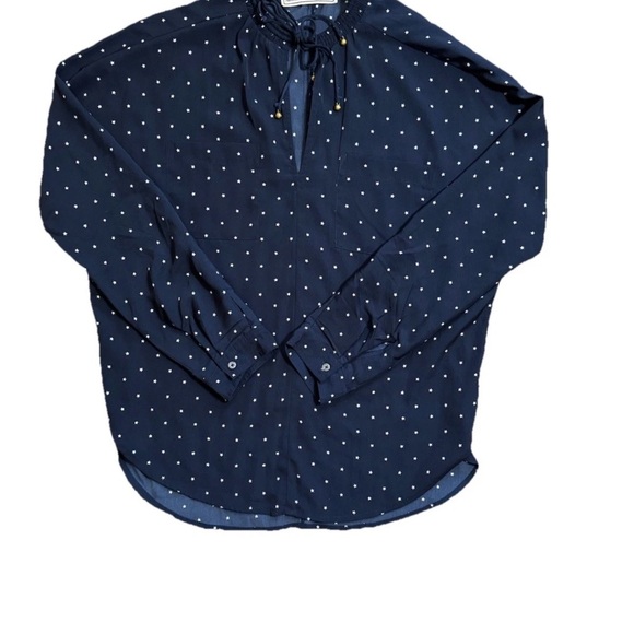 Abercrombie & Fitch Women’s XS Blouse Blue Star Long Sleeve V-Neck Relaxed Fit - Picture 2 of 7